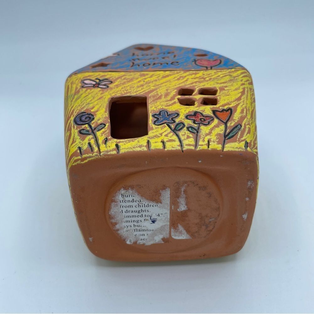 Home Sweet Home Terra Cotta House Tea Candle Display Burner - Picture 5 of 5